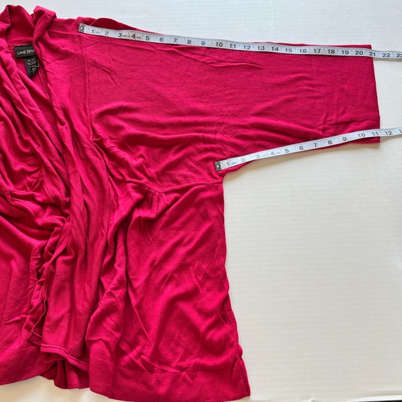 Lane Bryant Women’s Pink Open Front Drape  3/4 Sleeves Knit Cardigan Sweater - Picture 12 of 15